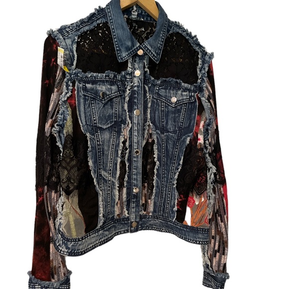 Adore Jackets & Blazers - New with tags Ripped denim mix media boyfriend jacket